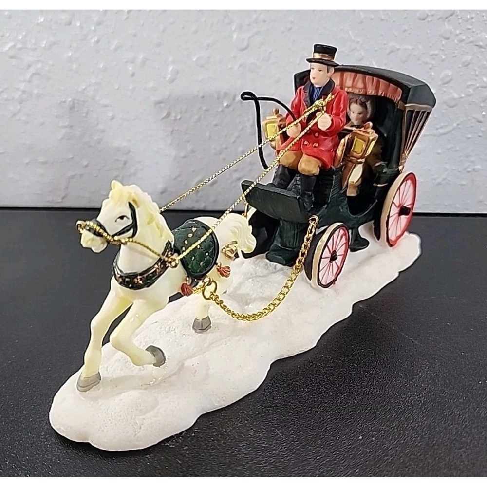 Vintage O'Well Victorian Horse Drawn Carriage Sleigh Christmas‎ Village Scene